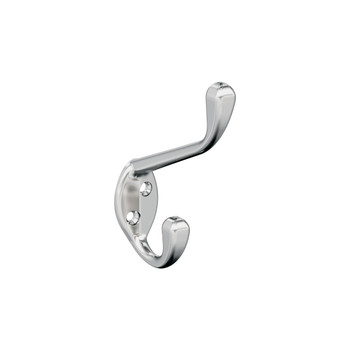 Amerock, Noble, Decorative Double Prong Wall Hook, Polished Chrome