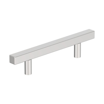 Amerock, Everyday Basics, Bar Pulls Square, 3 3/4" (96mm) Bar Pull, Polished Chrome