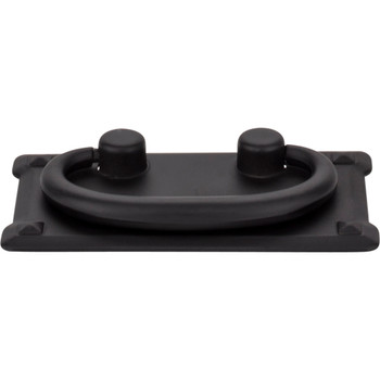 Elements, Verona, 3" Center Drop Pull with Backplate, Matte Black - alternate view