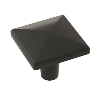 Amerock, Everyday Basics, Extensity, 1 1/8" Square Knob, Matte Black