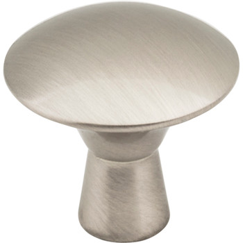 Elements, Zachary, 1 1/16" Round Knob, Satin Nickel