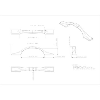 Elements, Hammond, 3" (76mm) Curved Pull, Matte Black - technical