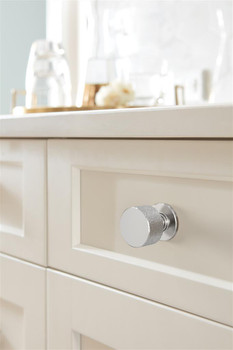 Amerock, Balata, 1 1/8" Round Knob, Polished Chrome - installed 1