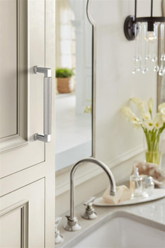 Amerock, Balata, 5 1/16" (128mm) Straight Pull, Polished Chrome - installed 1