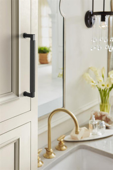 Amerock, Balata, 6 5/16" (160mm) Straight Pull, Matte Black - installed 1