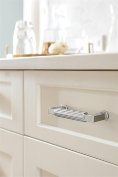 Amerock, Ballard, 3" (76mm) Straight Pull, Polished Chrome - installed 1