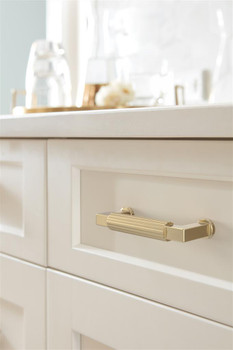 Amerock, Ballard, 3" (76mm) Straight Pull, Golden Champagne - installed 1