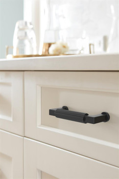 Amerock, Ballard, 3" (76mm) Straight Pull, Matte Black - installed 1