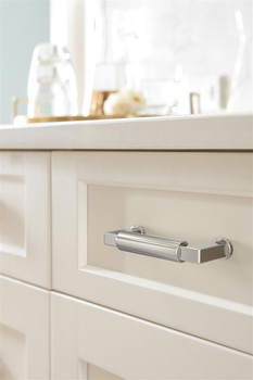 Amerock, Balon, 3" (76mm) Straight Pull, Polished Nickel - installed 1
