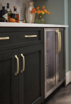 Amerock, Bellamy, 12" (305mm) Curved Appliance Pull, Golden Champagne - installed 1