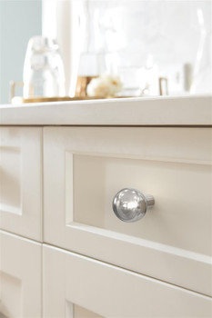 Amerock, Coble, 1 1/8" Round Knob, Polished Nickel - installed 1