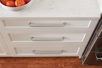 Amerock, Coble, 10 1/16" (256mm) Straight Pull, Satin Nickel - installed 1
