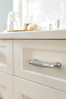 Amerock, Collet, 3" (76mm) Straight Pull, Polished Chrome - installed 1