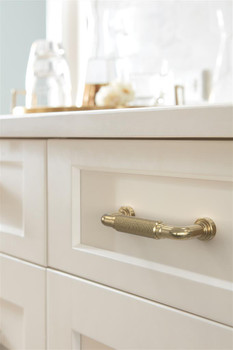 Amerock, Collet, 3" (76mm) Straight Pull, Golden Champagne - installed 1