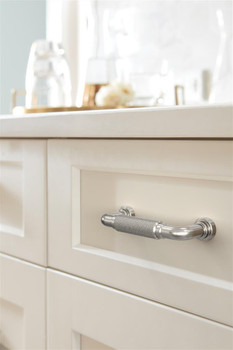 Amerock, Collet, 3" (76mm) Straight Pull, Polished Nickel - installed 1