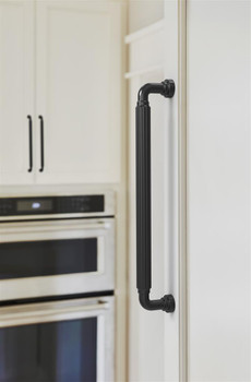 Amerock, Cowrie, 12" (305mm) Straight Appliance Pull, Matte Black - installed 1