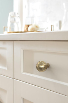 Amerock, Cowrie, 1 1/8" Round Knob, Golden Champagne - installed 1