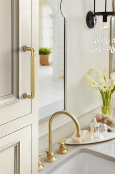 Amerock, Cowrie, 5 1/16" (128mm) Straight Pull, Champagne Bronze - installed 1