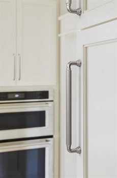 Amerock, Cowrie, 8 13/16" (224mm) Straight Pull, Satin Nickel - installed 1