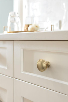 Amerock, Enlivity, 1 1/4" (32mm)  Round Knob, Golden Champagne - installed 1