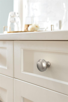 Amerock, Enlivity, 1 1/4" (32mm)  Round Knob, Satin Nickel - installed 1