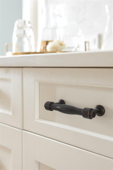 Amerock, Enlivity, 3" (76mm) Straight Pull, Oil Rubbed Bronze - installed 1 Amerock, Enlivity, 3" (76mm) Straight Pull, Oil Rubbed Bronze - installed 1