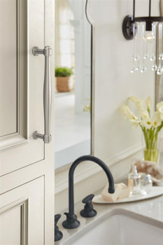 Amerock, Enlivity, 6 5/16" (160mm) Straight Pull, Satin Nickel - installed 1