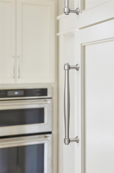 Amerock, Enlivity, 7 9/16" (192mm) Straight Pull, Polished Nickel - installed 1 Amerock, Enlivity, 7 9/16" (192mm) Straight Pull, Polished Nickel - installed 1