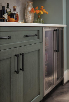 Amerock, Faircrest, 12" (305mm) Straight Appliance Pull, Matte Black - installed 1