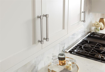 Amerock, Faircrest, 3 3/4" (96mm) Straight Pull, Satin Nickel - installed 1