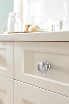 Amerock, Faraday, 1 1/4" (32mm) Round Knob, Polished Chrome - installed 1