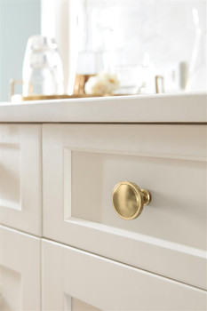 Amerock, Faraday, 1 1/4" (32mm) Round Knob, Golden Champagne - installed 1