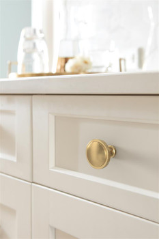 Amerock, Faraday, 1 1/4" (32mm) Round Knob, Champagne Bronze - installed 1