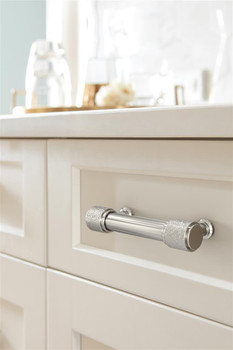 Amerock, Faraday, 3" (76mm) Straight Pull, Polished Nickel - installed 1