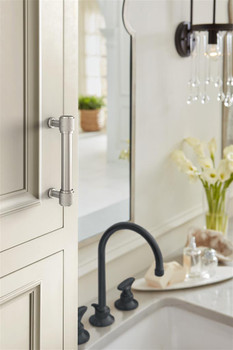 Amerock, Faraday, 3 3/4" (96mm) Straight Pull, Satin Nickel - installed 1