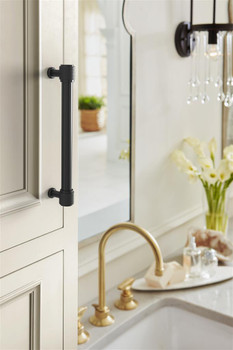 Amerock, Faraday, 6 5/16" (160mm) Straight Pull, Matte Black - installed 1