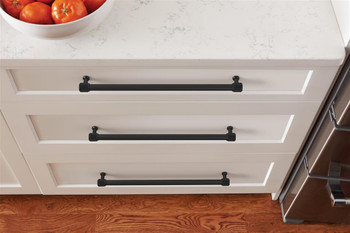 Amerock, Farewind, 12 5/8" (320mm) Straight Pull, Matte Black - installed 1