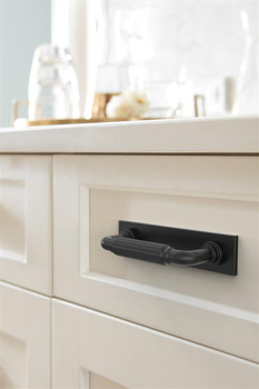 Amerock, Ladera, 3" (76mm) Pull Backplate, Matte Black - installed 1