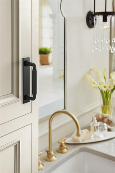 Amerock, Ladera, 3 3/4" (96mm) Pull Backplate, Matte Black - installed 1