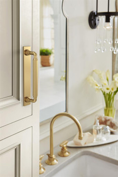 Amerock, Ladera, 5 1/16" (128mm) Pull Backplate, Champagne Bronze - installed 1