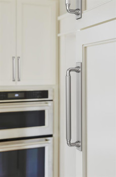Amerock, Ladera, 7 9/16" (192mm) Pull Backplate, Polished Chrome - installed 1 Amerock, Ladera, 7 9/16" (192mm) Pull Backplate, Polished Chrome - installed 1