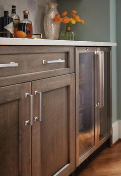 Amerock, Lintel, 18" Straight Appliance Pull, Polished Chrome - installed 1 Amerock, Lintel, 18" Straight Appliance Pull, Polished Chrome - installed 1