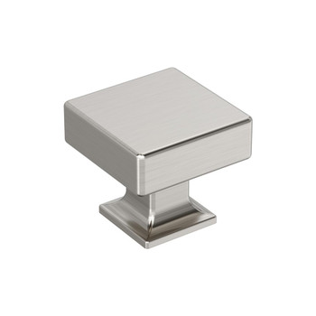 Amerock, Lintel, 1 1/4" (32mm)  Square Knob, Satin Nickel