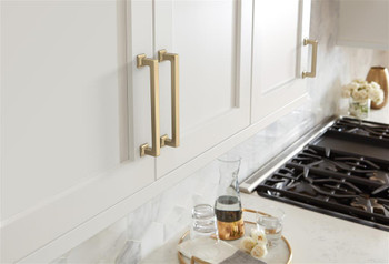 Amerock, Lintel, 3 3/4" (96mm) Straight Pull, Golden Champagne - installed 1