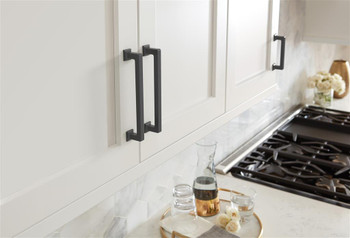 Amerock, Lintel, 6 5/16" (160mm) Straight Pull, Matte Black - installed 1
