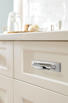 Amerock, Maymont, 3" (76mm) Pull Backplate, Polished Chrome - installed 1