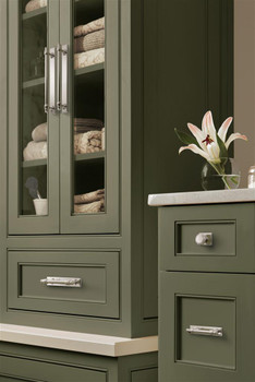 Amerock, Maymont, 3 3/4" (96mm) Pull Backplate, Polished Nickel - installed 1 Amerock, Maymont, 3 3/4" (96mm) Pull Backplate, Polished Nickel - installed 1