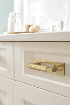 Amerock, Medora, 3" (76mm) Pull Backplate, Golden Champagne - installed 1