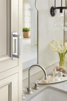 Amerock, Medora, 3 3/4" (96mm) Pull Backplate, Polished Chrome - installed 1