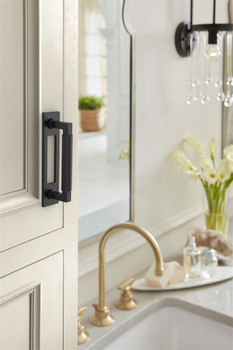 Amerock, Medora, 3 3/4" (96mm) Pull Backplate, Matte Black - installed 1